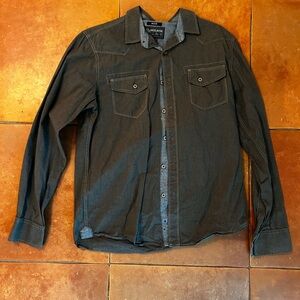 American Rag Gray Casual Button Down Shirt